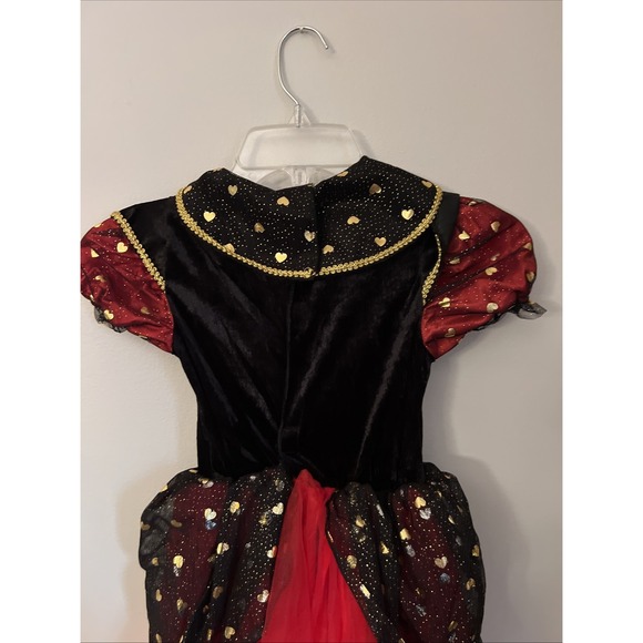 Spirit Halloween Girls Small Size 4-6 Queen‎ Of Hearts Costume Dress EUC - Picture 5 of 13